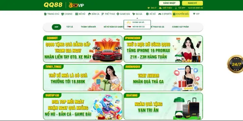 Đa dạng khuyến mãi QQ88 hấp dẫn